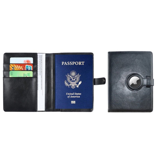 PU Leather Passport Protector with Apple AirTag Holder and RFID Protection - ULT Gear