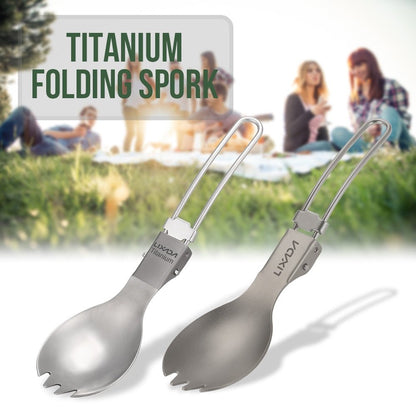 Titanium Folding Travel and Camping Spork by Lixada - ULT Gear